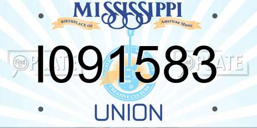 I091583 Mississippi License Plate