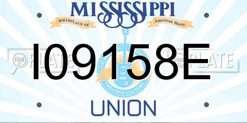 I09158E Mississippi License Plate