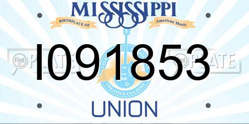 I091853 Mississippi License Plate