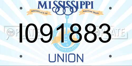 I091883 Mississippi License Plate