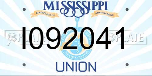 I092041 Mississippi License Plate