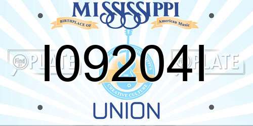 I09204I Mississippi License Plate
