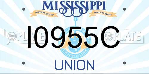 I0955C Mississippi License Plate