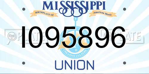 I095896 Mississippi License Plate