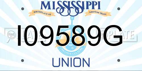 I09589G Mississippi License Plate