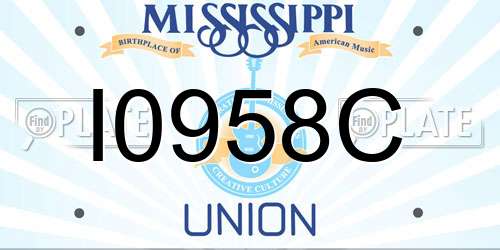 I0958C Mississippi License Plate