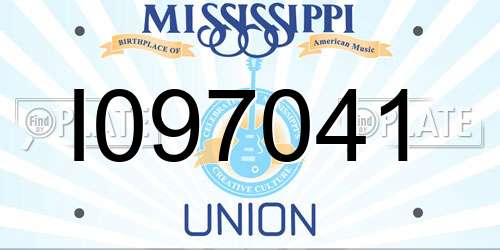 I097041 Mississippi License Plate