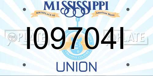 I09704I Mississippi License Plate