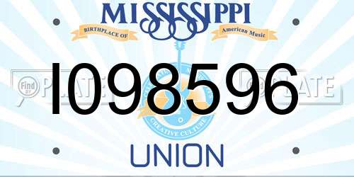I098596 Mississippi License Plate