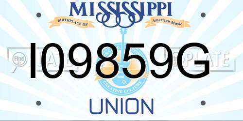 I09859G Mississippi License Plate