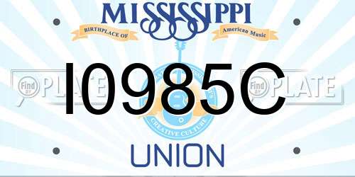 I0985C Mississippi License Plate