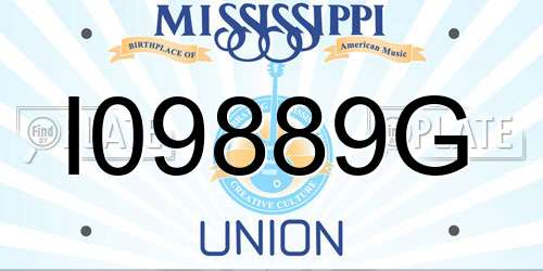 I09889G Mississippi License Plate