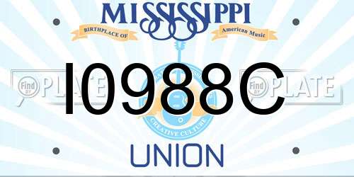 I0988C Mississippi License Plate