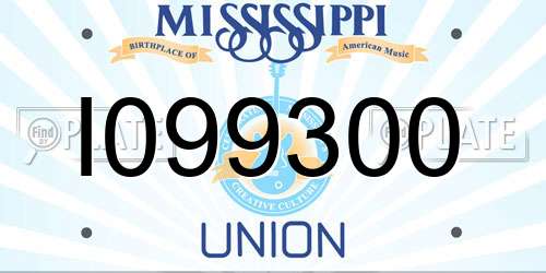 I099300 Mississippi License Plate