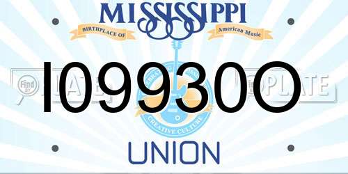 I09930O Mississippi License Plate