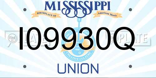 I09930Q Mississippi License Plate