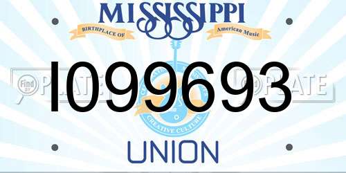 I099693 Mississippi License Plate