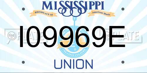I09969E Mississippi License Plate