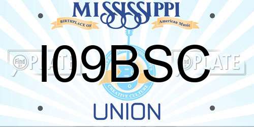 I09BSC Mississippi License Plate