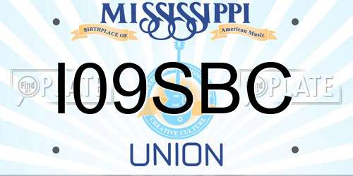 I09SBC Mississippi License Plate