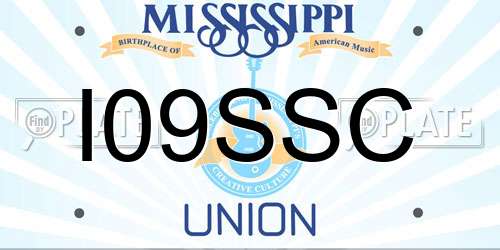 I09SSC Mississippi License Plate
