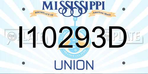 I10293D Mississippi License Plate