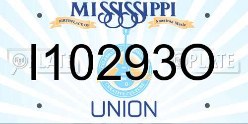 I10293O Mississippi License Plate