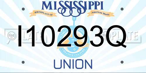 I10293Q Mississippi License Plate