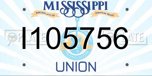 I105756 Mississippi License Plate