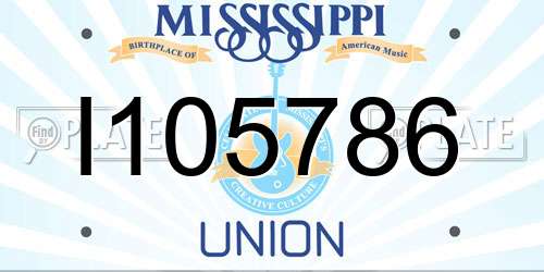 I105786 Mississippi License Plate