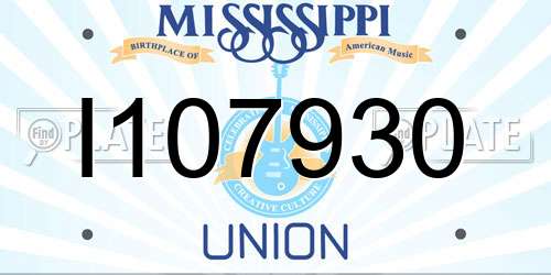 I107930 Mississippi License Plate