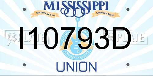 I10793D Mississippi License Plate