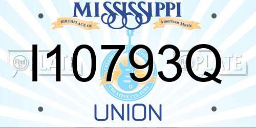 I10793Q Mississippi License Plate