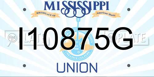 I10875G Mississippi License Plate