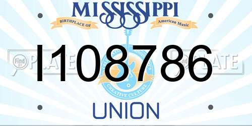 I108786 Mississippi License Plate