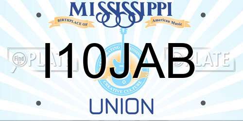 I10JAB Mississippi License Plate