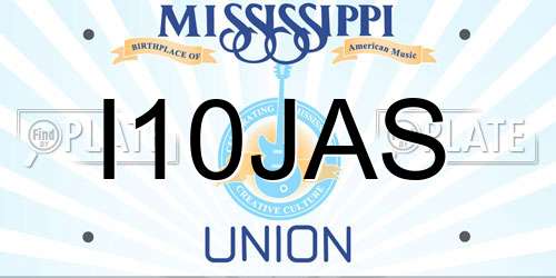 I10JAS Mississippi License Plate