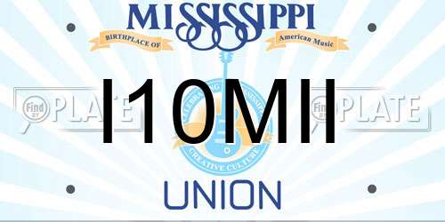 I10MII Mississippi License Plate