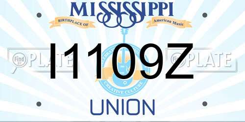 I1109Z Mississippi License Plate