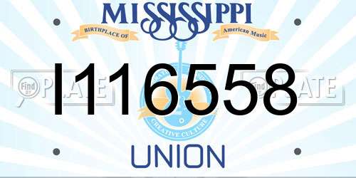 I116558 Mississippi License Plate