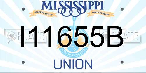 I11655B Mississippi License Plate