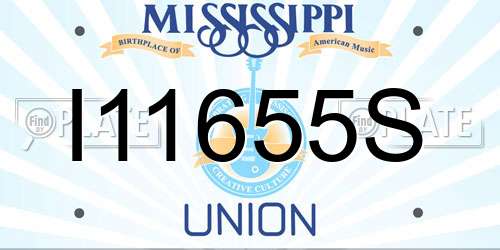I11655S Mississippi License Plate