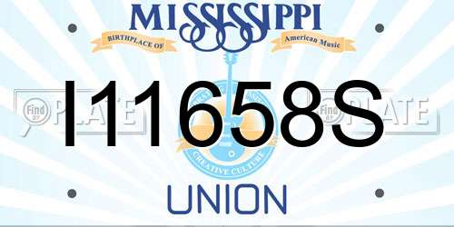 I11658S Mississippi License Plate