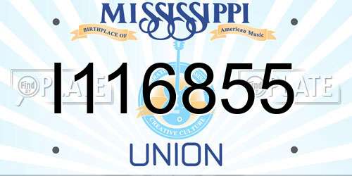 I116855 Mississippi License Plate