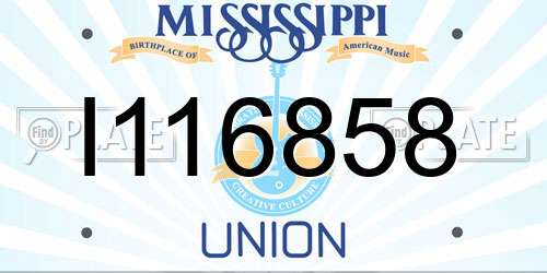 I116858 Mississippi License Plate