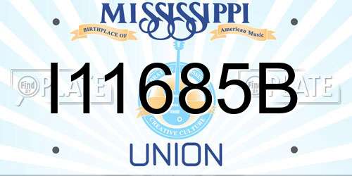 I11685B Mississippi License Plate