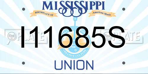I11685S Mississippi License Plate