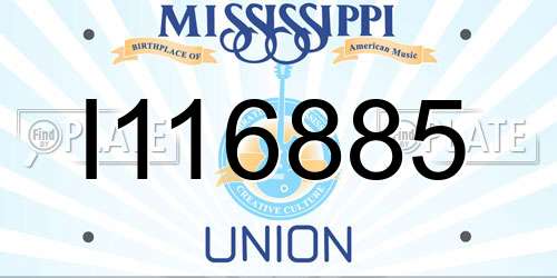 I116885 Mississippi License Plate
