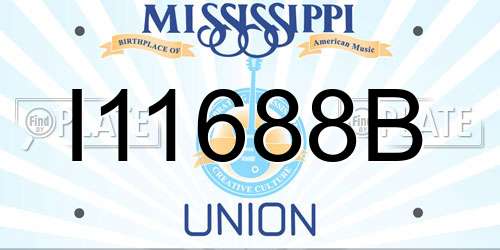 I11688B Mississippi License Plate