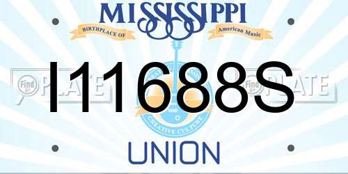 I11688S Mississippi License Plate
